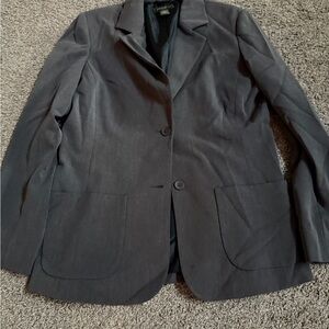 Eddie Bauer Ladies Dark Gray Blazer Suit Jacket Y2K Suit Jacket Sz 10